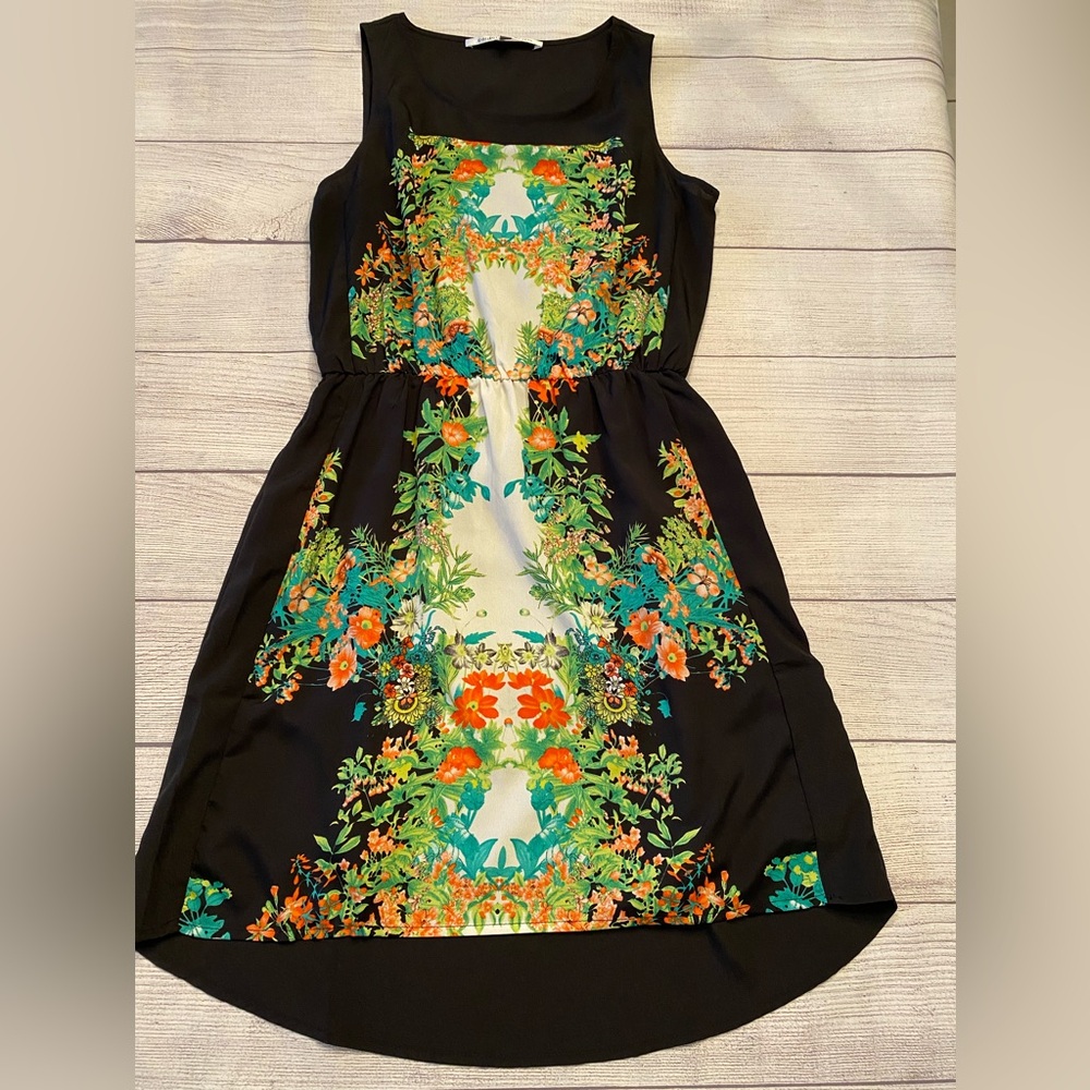 Black Floral Pattern Dress